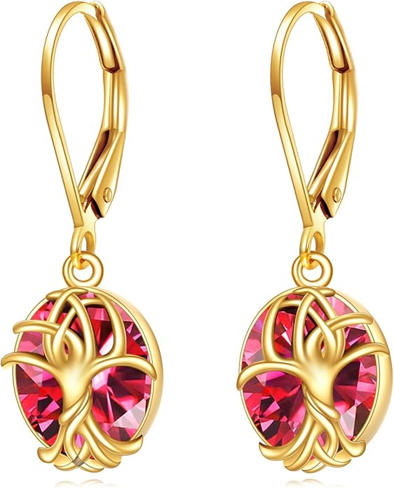 DOVRAN 10K 14K Solid Gold Leverback Earrings for Women Real Yellow Gold Filigree Dangle Earrings Trendy Jewelry Birthday Christmas Gifts for Wife Mom
