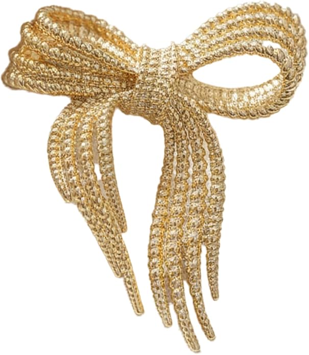 Dainty Bow Brooch for Women, Elegant Gold Finish Ribbon Knot Pins, Classic Women's Brooches for Suit Dress Hat Bag Clothes Accessories and Wedding Party Professional Outfits