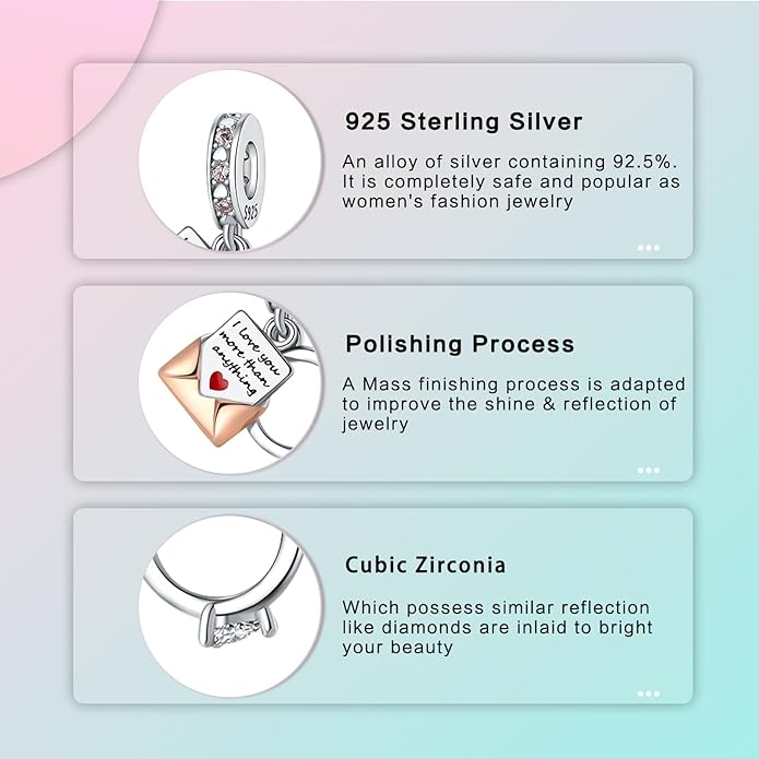 925 Sterling Silver Charms for Bracelets and Necklaces Charms for Women Fashion Jewelry for Women Friend and Mother