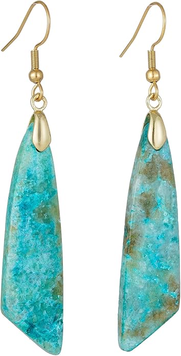 Boho Women Natural Stone Earrings Unique Healing Imperial Jasper Gemstone Energy Hypoallergenic Lightweight Dangle Drop Earrings Multiple Styles Earrings Jewelry for Birthday Party Gift