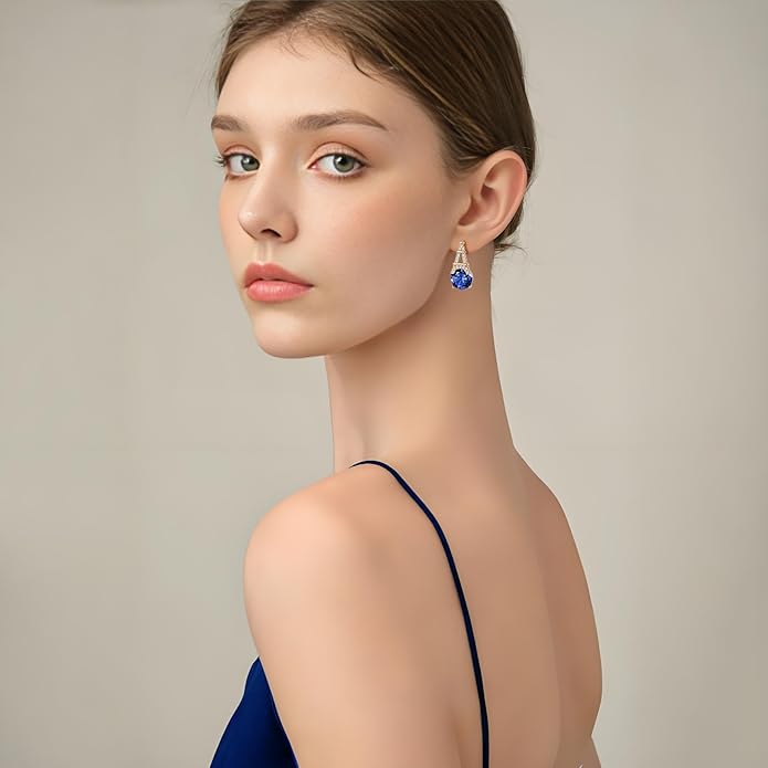 Alphabet Earring for Women, 18K Gold Plated Brass with Cubic Zirconia.