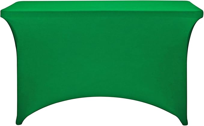 FORLIFE Spandex Table Covers，Fitted Tablecloth for Rectangular Tables, Stretch Patio Table Covers, Universal Spandex Table Cover for Wedding, Banquet, Party (4ft, Emerald)