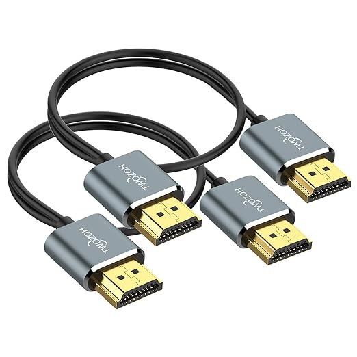 Twozoh Flexible & Slim HDMI Cable 5FT 2 Pack, Ultra Thin HDMI Cord Supports High Speed 4K@60Hz 18gbps 2160P/1080P