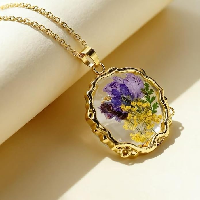 Birth Flower Necklace,1-12 Birth Month Flower Handmade Pendant Necklaces for Women Personalized Custom Floral Jewelry,Boho jewelry,Birthday Gift for Women Girls Best Friend