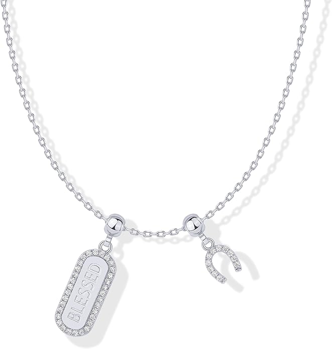 PAVOI 14K Gold Plated Dainty Necklace with Charms Set - Hypoallergenic Adjustable Chain Gold Charm Necklace for Women - Small Motif & Mantra 2 and 3-Pack Removable Pendants - Cute Jewelry Gifts