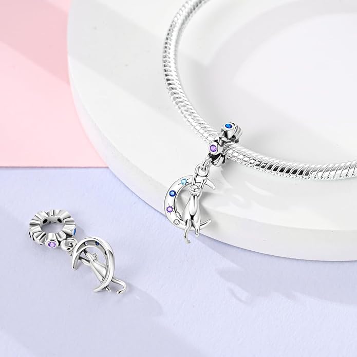 MULA 925 Sterling Silver Charms for Bracelets and Necklaces Family Letters Dangle Pendants Airplane Travel Beads Family Tree Jewelry Charms for Women