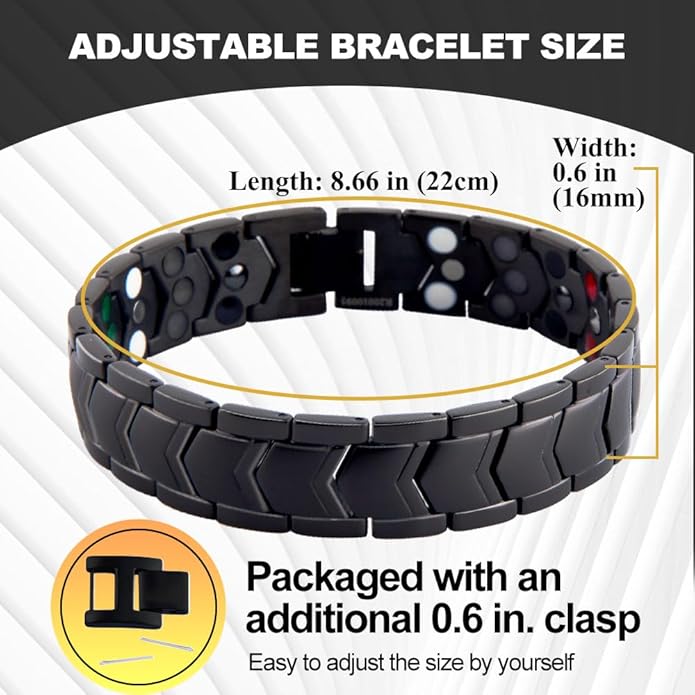 KYOSI 3X Magnetic Bracelets for Men Three rows Energy Stainless Steel Bracelet Magnet Link Mens Christmas Gift Jewelry