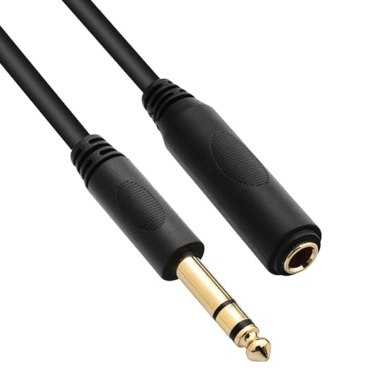 Tisino 1/4 Extension Cable 15 ft, Headphone Extension Cable Quarter inch TRS Male to Female Stereo Guitar Extension Cable Cord