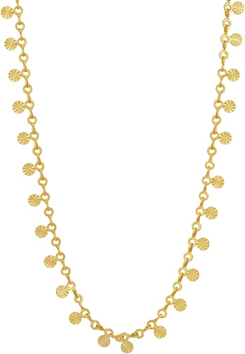 Gold Plated Link Chain Necklace for Women 18 Inch with 2 Inch Extender Adjustable Geometric Brass Jewelry Daily Wear Gift for Her Christmas