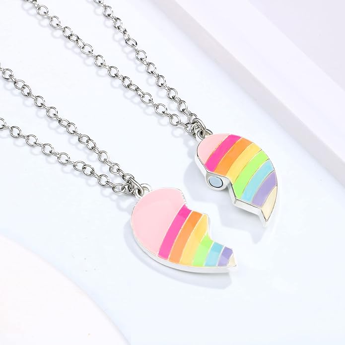 Couple Heart Or Cat BFF Best Friend for Girls Puzzle Friendship Pendant Necklaces,316L Stainless Steel