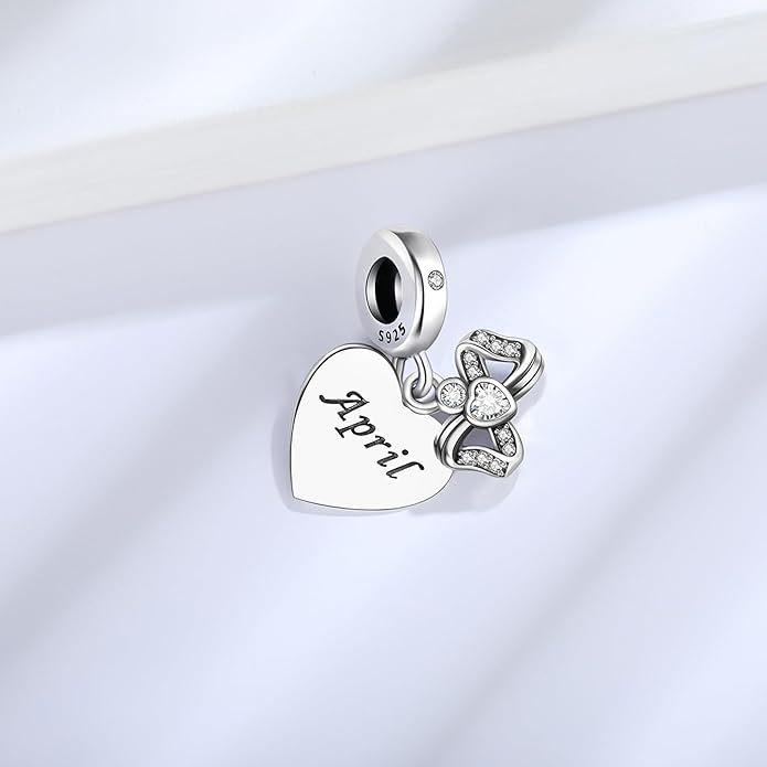 Birthstone Charms 925 Sterling Silver Charms Fit Pandora Charms Bracelet Fit Wife Mother's Day Christmas Birthday Gift