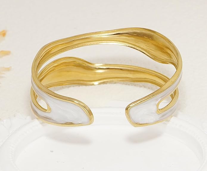 Multi-layer Cuff Bracelet for Women Cross Wire Bracelets Open Wide Cuff Gold Bangle Bracelet