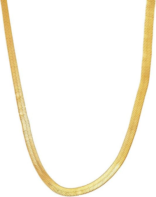 Gold Plated Link Chain Necklace for Women 18 Inch with 2 Inch Extender Adjustable Geometric Brass Jewelry Daily Wear Gift for Her Christmas