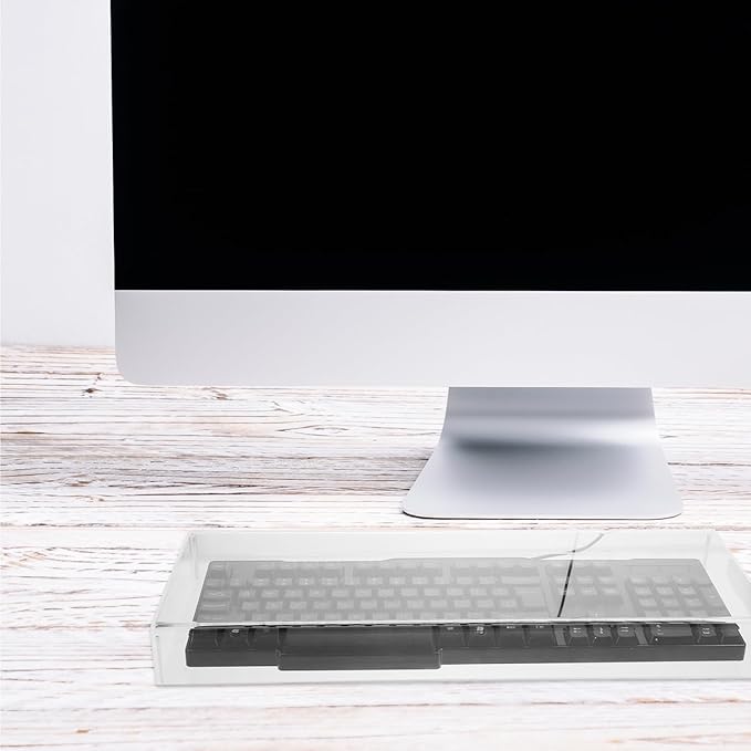 DOITOOL Acrylic Keyboard Cover Transparent Case: Mechanical Keyboard Protective Cover Desktop Cat Protector Computer Accessories - 18.6 X 5.9x 1.9inch