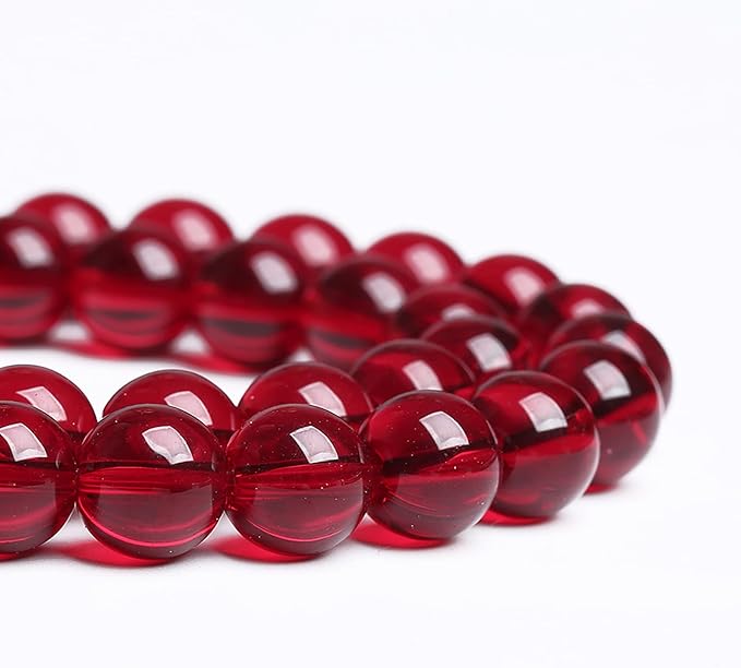 4MM 90PCS Garnet Red Glass Crystal Spacer Loose Beads for Jewelry Making DIY Bracelet 15 Inches 1 Strand
