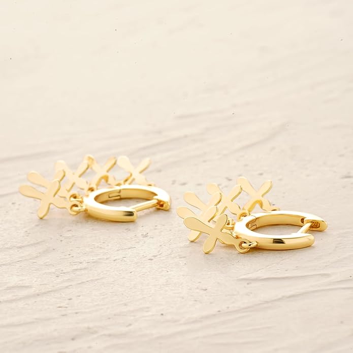 MYEARS Women Earrings Gold Huggie Hoop Ear Stud Cuff 14K Small Simple Hypoallergenic Everyday Jewelry