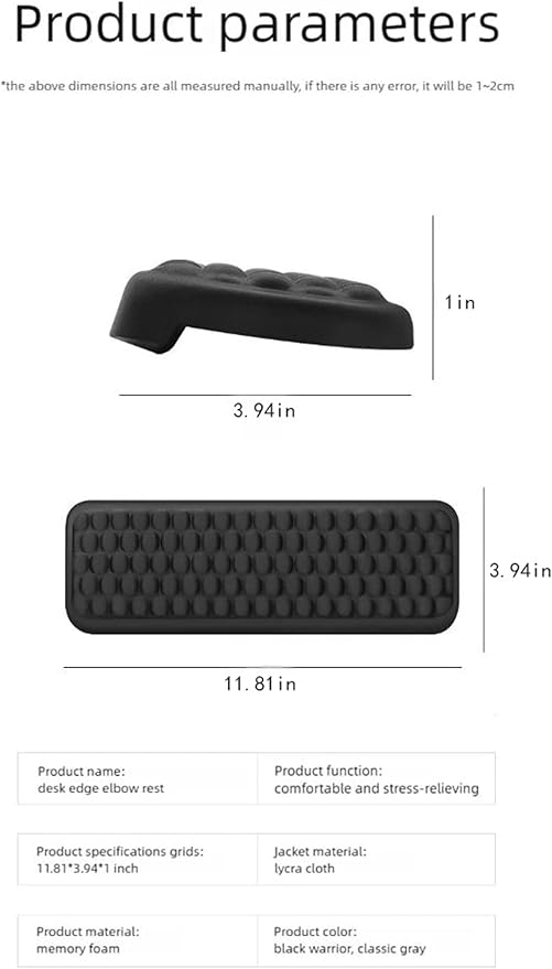 Memory Foam Ergonomic Armrest Pads for Office Chair,Computer Desk Arm Rest Support Cushion with Anti-Slip,Arm Wrist Elbow Extender Protector for Home Office Gaming–Black,2 PCs