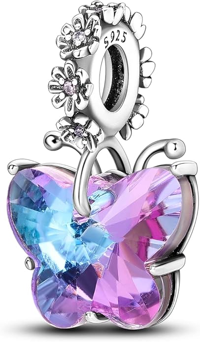 MULA 925 Sterling Silver Charms for Bracelets and Necklaces Airplane Passport Dangle Pendants Beads Butterfly Dragonfly Charms Jewelry Charm for Women