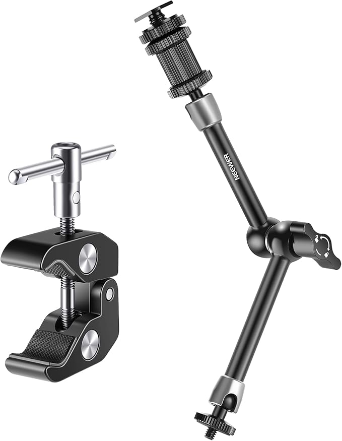 NEEWER 5.9"/15cm Adjustable Friction Magic Arm with 1/4" Screw on Both Ends, Compatible with SmallRig Cage, Flash/LED Light/Microphone/Monitor/SuperClip, Max Load 4.4lb/2kg, ST15