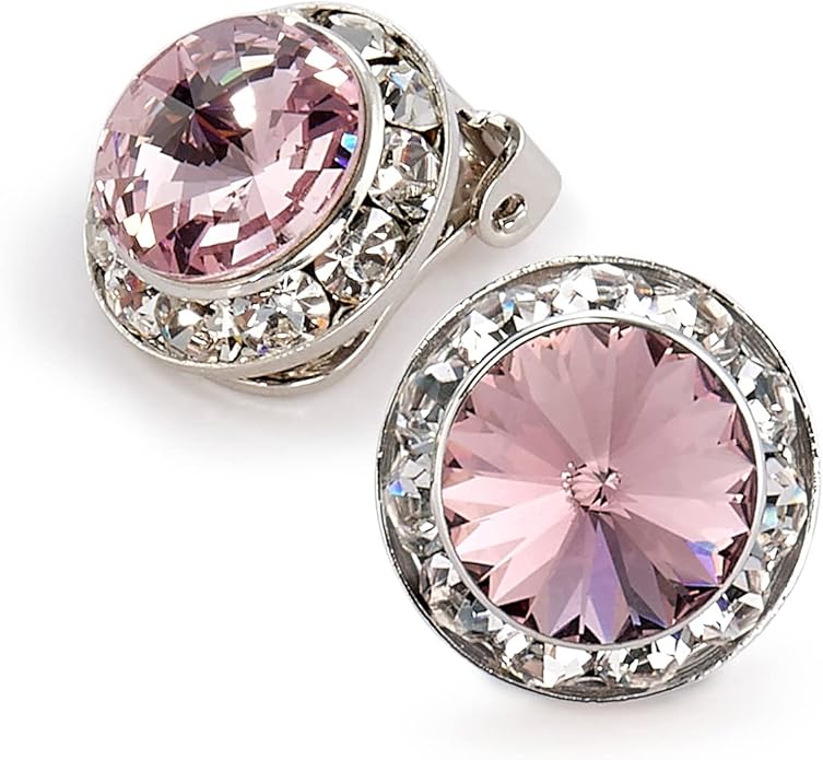 | Colorful Rhinestone Clip On Earrings for Dance, Pageant, Prom, Performance, Wedding, or Special Event