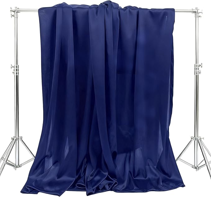 5x10FT Photo Stage Backdrop 2 Panels Curtains Drapes for Photography and Party (Navy Blue)