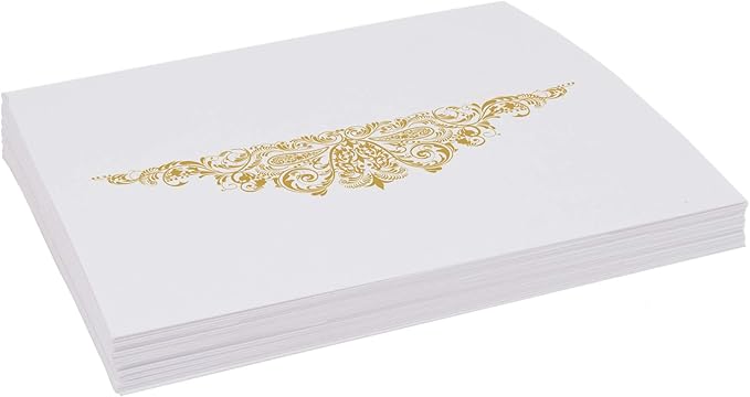 Paisley Place Cards, Gold (Choose Color), Set of 60, Pre-cut and Scored - Wedding, Party, Dinner, and Special Events - Made in the USA