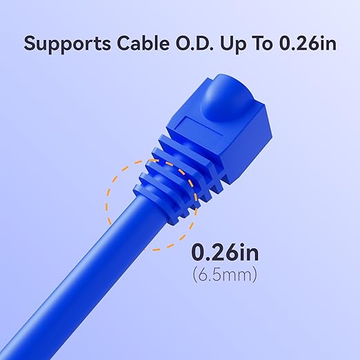 CableGeeker 100-Pack Cat6 / Cat5e RJ45 Strain Relief Boots, RJ45 Boot, Cat 6 Boot, Cat6 Ethernet Boots, Suitable for 6.5mm(0.26in) Ethernet Cables (Round-Press Transparent)