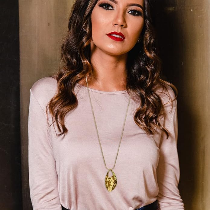 Madison Tyler Gold Plated Jewelry Set for Women | Silver Teardrop Pendant Necklace Trendy | Long Necklace with Snake Chain | Fashion Dangle Earring Set