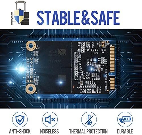 SSD MSATA 128GB Shark Speed Internal Solid State Drive High Performance Hard Drive for Desktop Laptop SATA III 6Gb/s Includes SSD (128GB, MSATA)