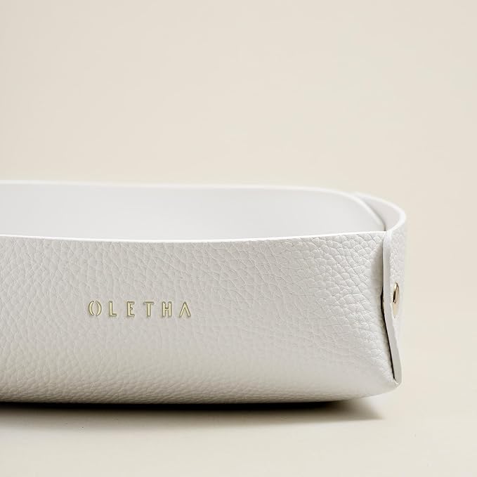 OLETHA Napkin Holder for Luncheon Napkins - Aesthetic Desk Decor for Kitchen & Dining Table - White