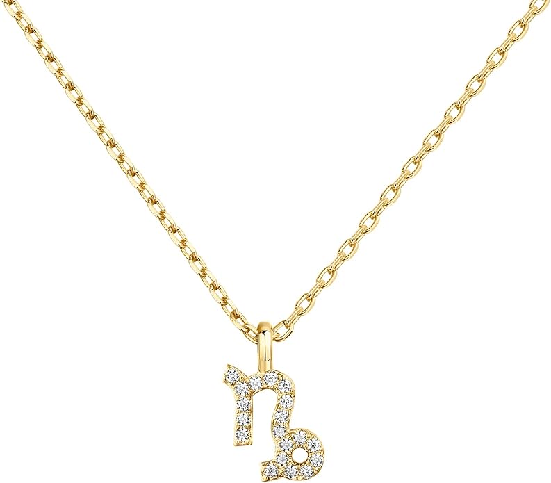PAVOI 14K Gold Plated Cubic Zirconia Astrology Necklaces for Women - Zodiac Pendant Jewelry Gifts - Zodiac Sign Pendant Necklaces