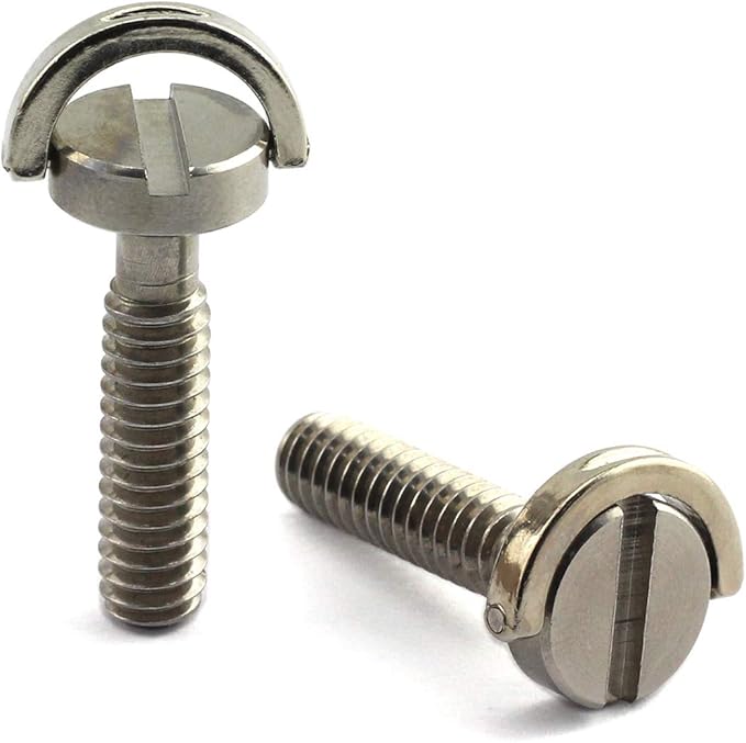 HJ Garden 2pcs 1/4-20 Thread D-Ring Stainless Steel Camera Fixing Screws for Camera Tripod Monopod QR Plate,D Shaft Quick Release Plate Mounting Screw 26mm Length