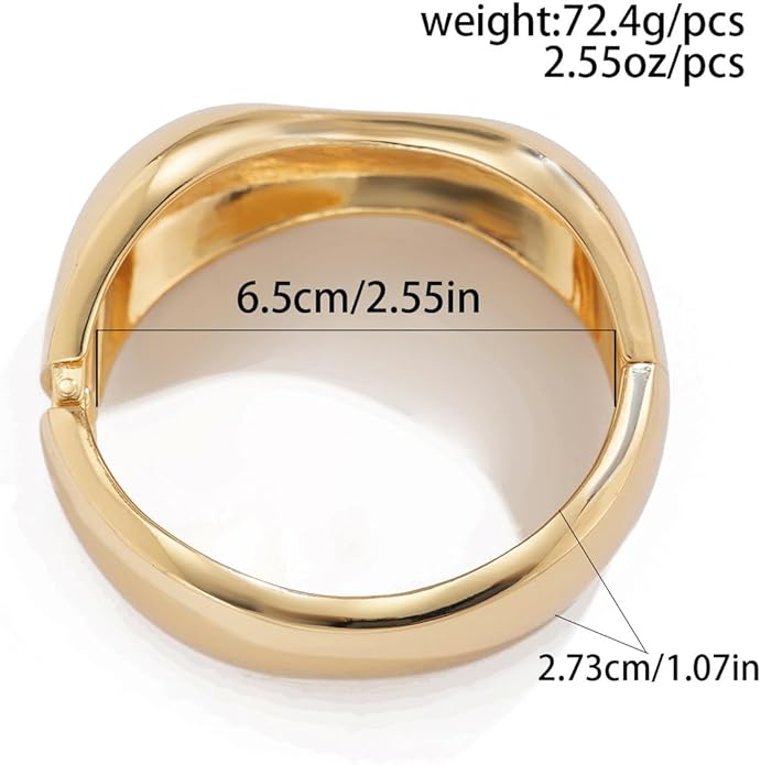 Gold/Silver Cuff Bangle Bracelets For Women Chunky Waterdrop Twisted Hinged Bangle Bracelets Minimalist Arm Cuff Bracelet Jewelry Gifts
