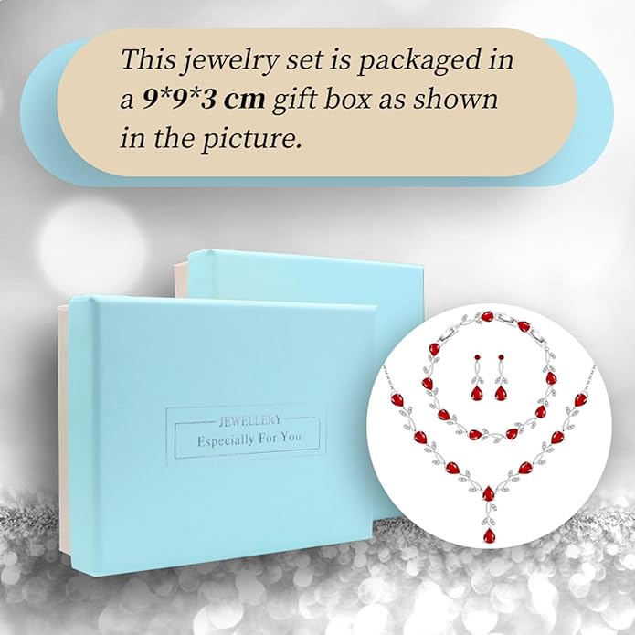 GZWHD Wedding Jewelry Sets for Bride Bridesmaid Women Cubic Zirconia Necklace Earrings Bracelet Set Gift for Mother Friend Wife Daughter Sister Party Prom Jewelry