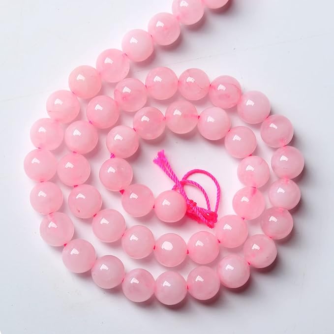 6mm Natural Rose Quartz Beads Pink Energy Crystal Round Loose Beads for Jewelry Making DIY Bracelets 15" 60pcs
