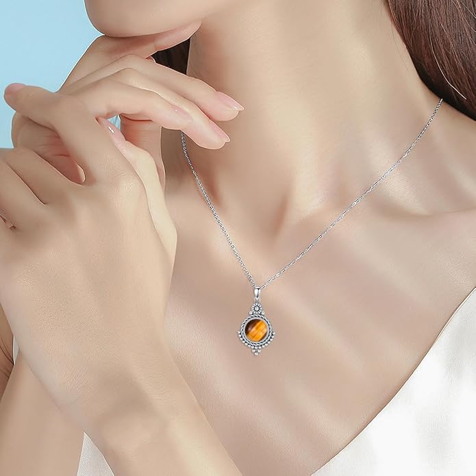 Genuine Turquoise Hexagon/Star/Rectangle/Teardrop/Heart/Triangle/Circle Necklaces for Women 925 Sterling Silver Long Boho Pendant Western Jewelry Gifts for Women Girls
