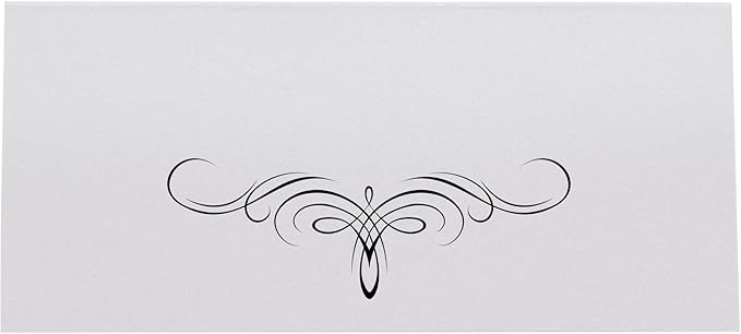 Decadent Flourish Place Cards, Black (Choose Color), Set of 60, Pre-cut and Scored - Wedding, Party, Dinner, and Special Events - Made in the USA
