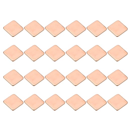 PATIKIL Copper Heatsink Pad Shims, 24 Pcs 15x15x1.5mm Copper Pad Shim IC Chipset GPU CPU Thermal Heatsink for Cooling Laptop Desktop Computer
