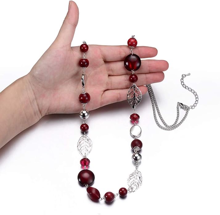 PEARL&CLUB Long Beaded Necklaces For Women - Sweater Chain Fashion Jewelry Necklace Gifts For Women