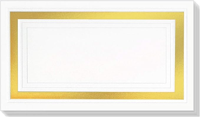 PaperDirect White Cover Stock Place Cards with Gold Foil Border, 400-Pack