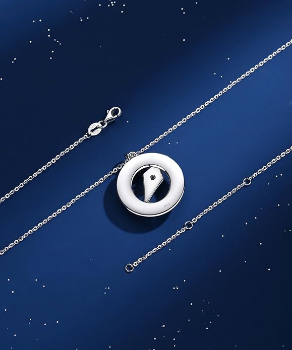 FANCIME Sterling Silver Compass Birthstone Necklaces Fine Jewelry Anniversary Birthday Gifts for Women Her Wife Mom
