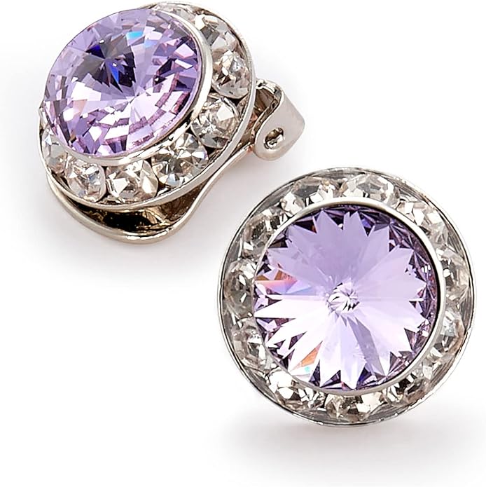 | Colorful Rhinestone Clip On Earrings for Dance, Pageant, Prom, Performance, Wedding, or Special Event