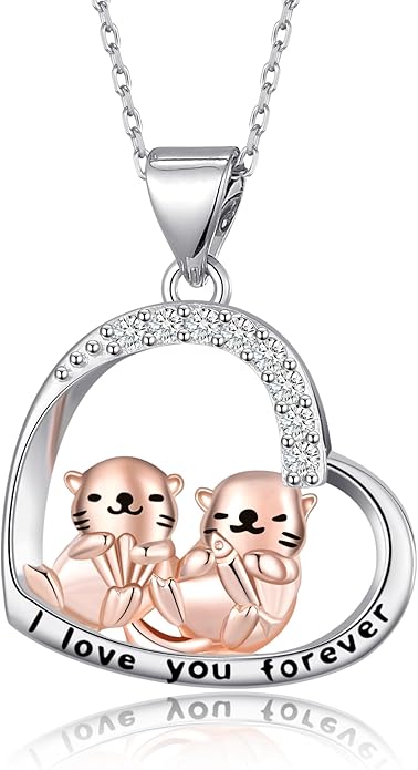 Animal Necklace Cat/Fox/Otter/Sloth/Cow/Highland Cow/Koala Necklace Cute Animal Jewelry Gifts for Women