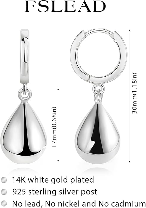 14K Gold Earring Cross Waterdrop Butterfly Heart Knot Earrings for Women Gold Silver Cross Leverback Drop Gold Silver Teardrop Hoop Dangle Earring White Gold Dangle Drop Earring