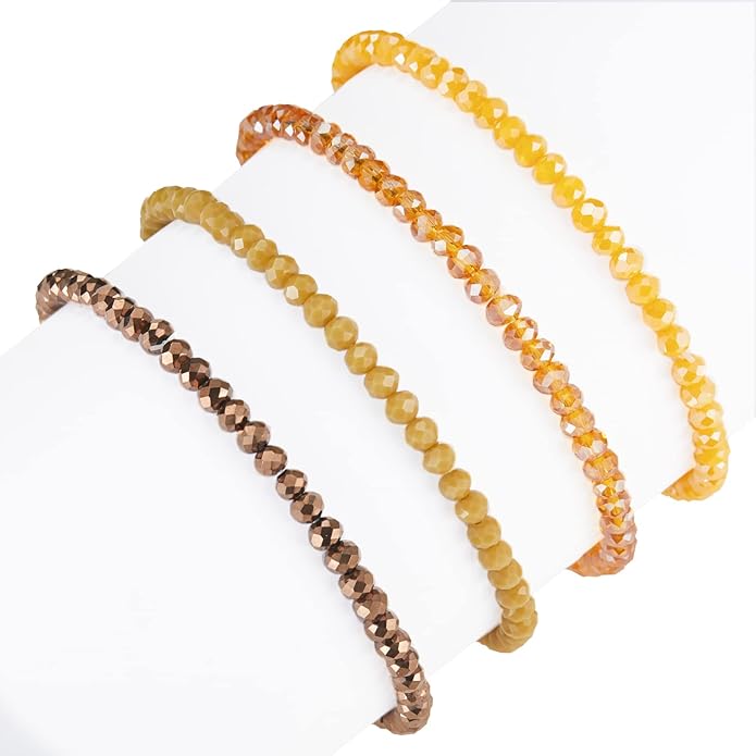 Noessla Beaded Boho Stretch Bracelet Colorful Stackable Crystal Beads Bracelets Trendy Costume Jewelry Mothers Day Gifts for Women