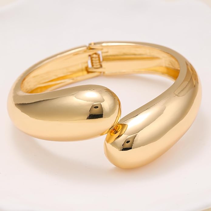 14K Gold Plated Chunky Cuff Bracelet for Women Non Tarnish Stainles Bracelet for women fashion jewelry