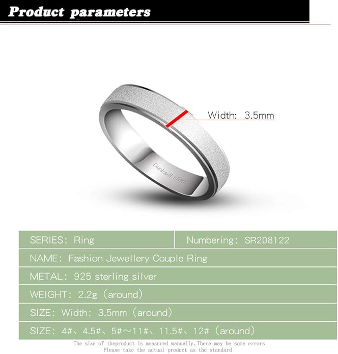 Dankadi Simple Fashion S925 Sterling Silver Ring Smooth Plain Dome Comfort Solid Silver Wedding Ring For Men & Women 3.5 mm 3-13# 24k Real Gold Plated Jewelry