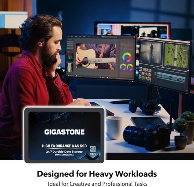 Gigastone 2TB NAS SSD Drive (24-Pack) 24/7 Durable TLC High Endurance RAID Data Storage Network Attached Storage 2.5" SATA Internal Solid State Hard Drives