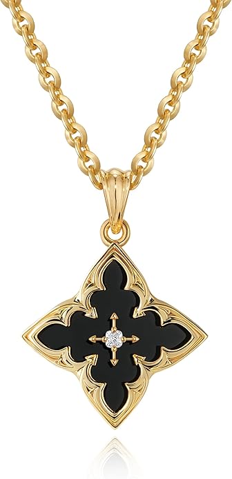 Fettero Gold Clover Necklace for Women Dainty 14K Gold Plated CZ Pendant Necklace Adjustable Chain Choker Charm Colorful Clover Pendant Lucky Necklaces for Women Jewelry