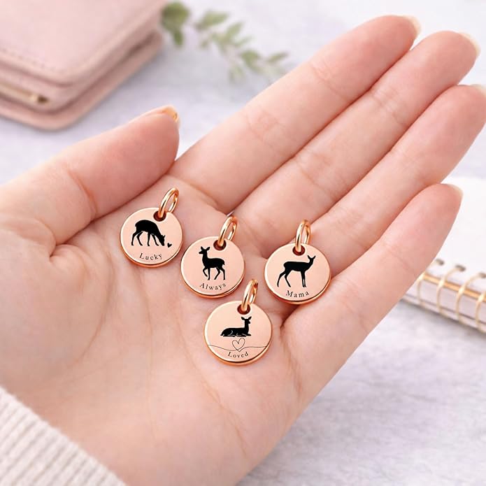 SM Design Mama Animal Charm Set – Set of 4 Stainless Steel Charms – Motherhood & Family Keepsake Jewelry Charmss